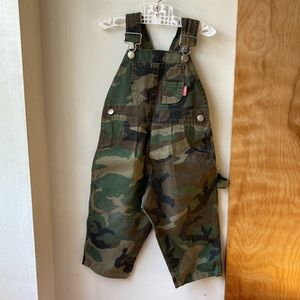 Brooklyn Overall Co. vintage toddler camo camouflage overalls EVC sz 2T